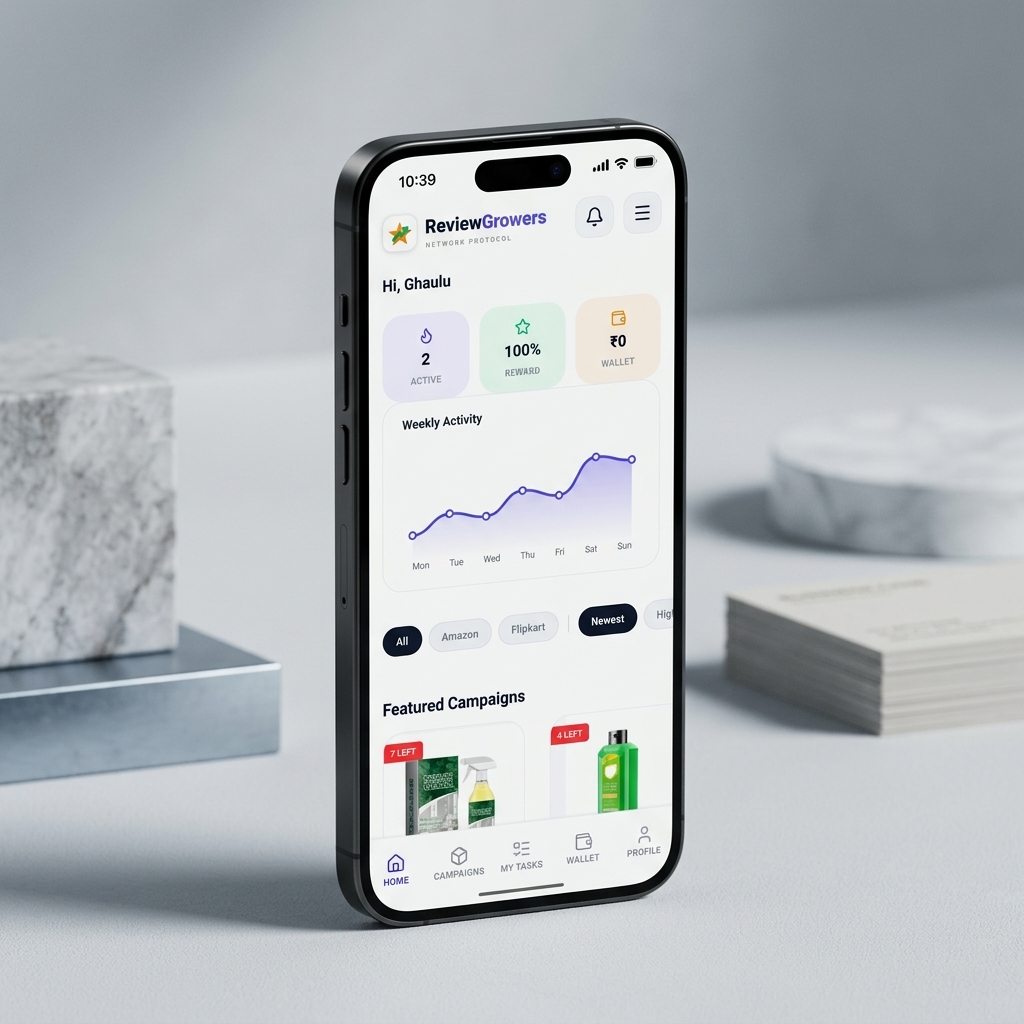 Review Growers Mobile App Mockup